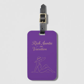 Rich Auntie on Vacation Luggage Tag