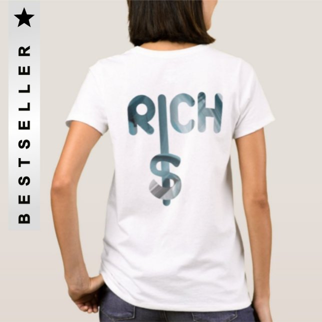 RICH Back Imprimer T-shirt Tendance Océan Bleu Abs (Créateur téléchargé)