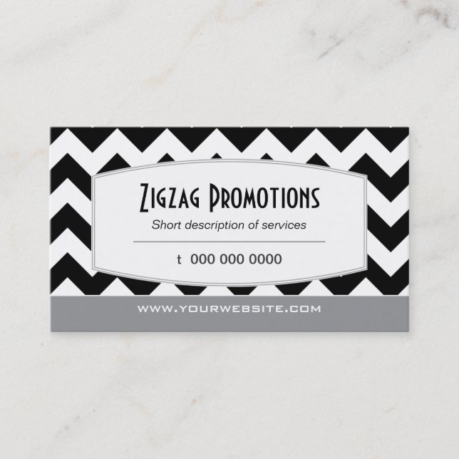 Rich Black Chevron Business Card (Front)