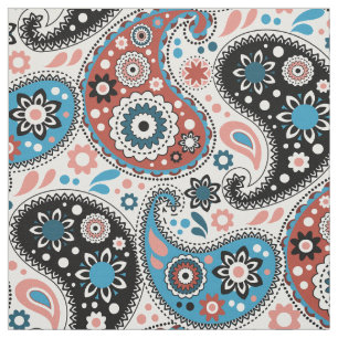 Rich Blue Persian Paisley Bohemian Elegance Fabric
