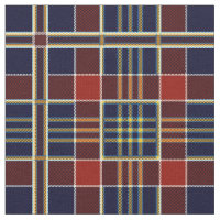 Rich Blue, Red and Ocre Plaid (Tartan) Fabric
