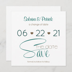 Rich BOHO Hunter Green  Save the Date Invitation