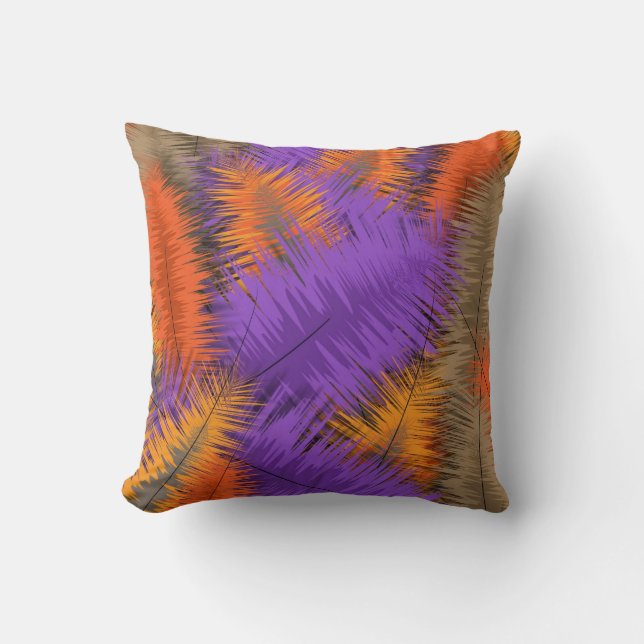 Rich Bright Autumn Fall Abstract Pattern Throw Pillow (Front)