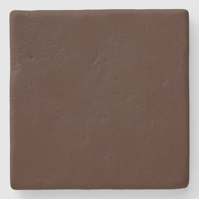 Rich Brown colour background Customizable Stone Coaster (Front)