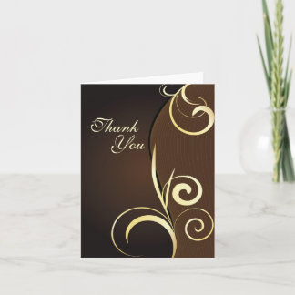 Rich Brown Swirls Thank You Card