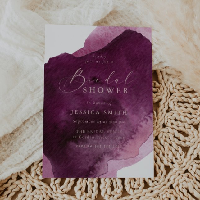Rich Burgundy & Blush Modern Bridal Shower  Invitation (Creator Uploaded)
