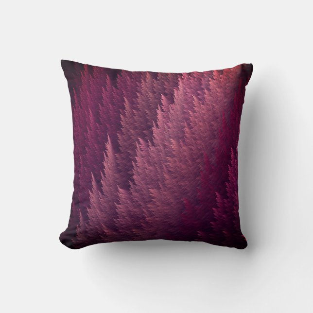 Rich Burgundy Red Feather Pattern Throw Pillow (Front)