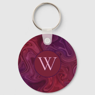 Rich Burgundy Wine Purple Organic Flow Keychain
