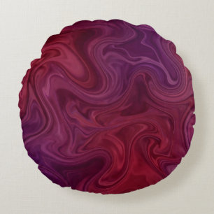 Rich Burgundy Wine Purple Organic Flow Round Pillow