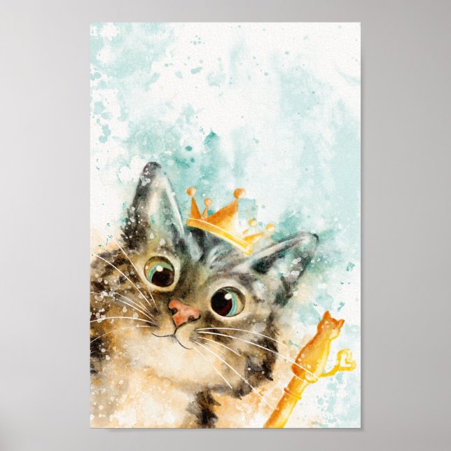 Rich cat with crown and skepter poster (Front)
