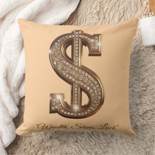 "Rich Charm Dollar" Throw Pillow