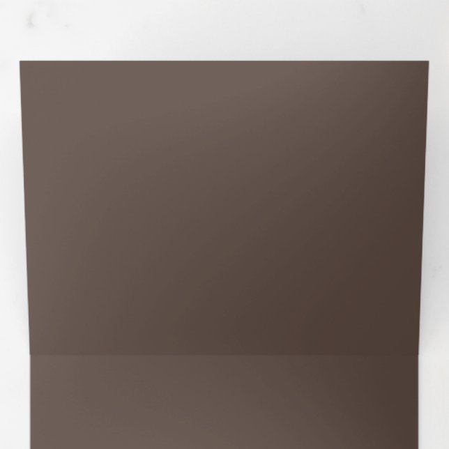 Rich Chocolate Brown Background Texture Tri-Fold Invitation (Inside First)