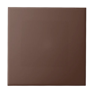 Rich Chocolate Brown Neutral Solid Colour Print Tile