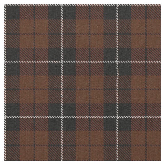 Rich coco brown plaid with white/black stripe fabric (Close Up)