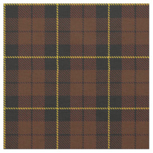 Rich coco brown plaid yellow/gold/black stripe fabric