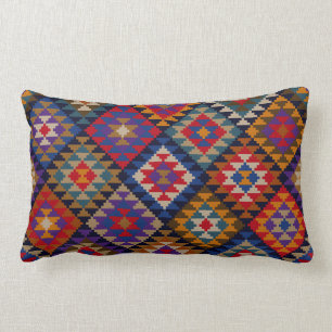 Rich Coloured Indian Pattern Lumbar Pillow