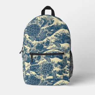 Rich Coral Reef and Turtles Art Printed Backpack