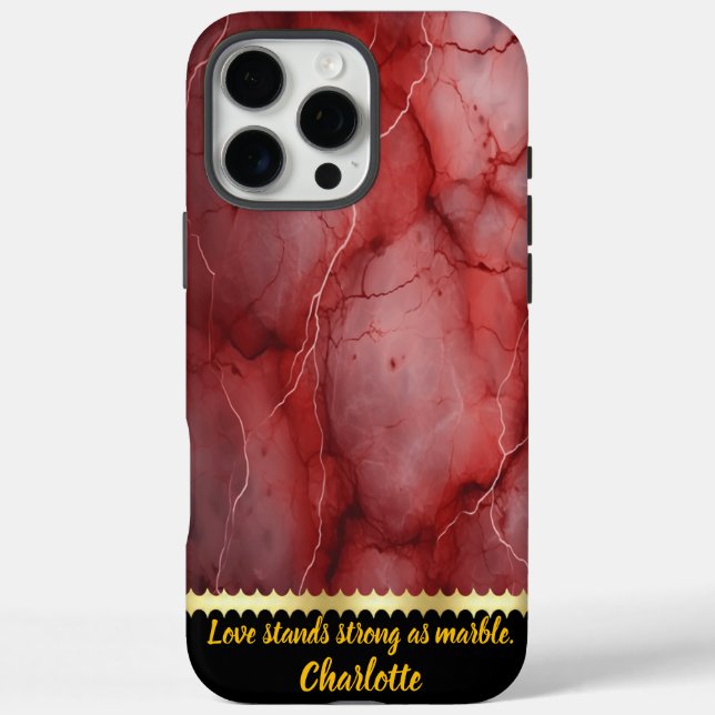 Rich crimson marble with striking veining details Case-Mate iPhone case (Back)