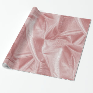 Rich Crumpled Metallic Pink Faux Lame' Texture Wrapping Paper