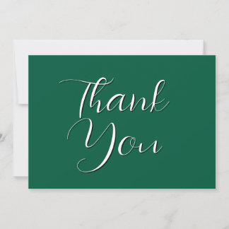 Rich Dark Green Thank You Card