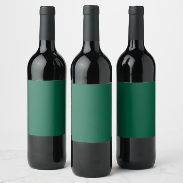 Rich Dark Green Wine Label (Bottles)