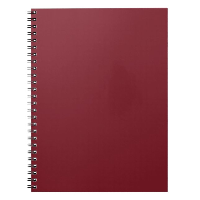 Rich Dark Red Solid Colour 2025 Colour of the Year Notebook (Front)