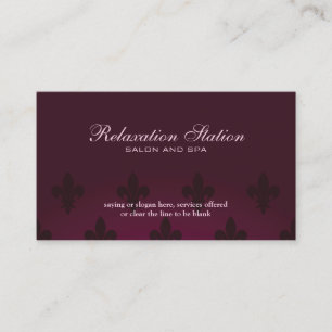 Rich elegant fleurdelis salon spa business card