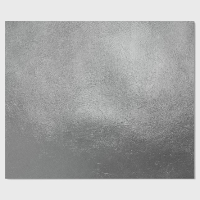 Rich Elegant Luxurious Christmas Silver Faux Foil Wrapping Paper (Flat)