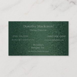Rich Emerald Green Business Card