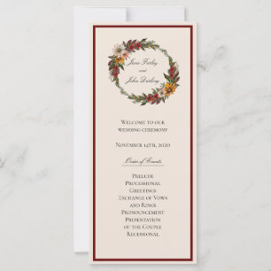 Rich Fall Florals Wedding Program