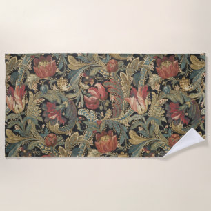 Rich Floral Tapestry Brocade Antique Classic Beach Towel
