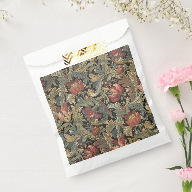 Rich Floral Tapestry Brocade Antique Classic Favour Bag (Sealed)