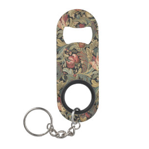 Rich Floral Tapestry Brocade Antique Classic Keychain Bottle Opener