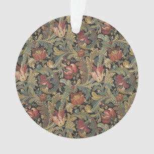 Rich Floral Tapestry Brocade Antique Classic Ornament