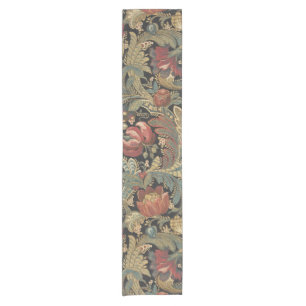Rich Floral Tapestry Brocade Antique Classic Short Table Runner