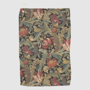 Rich Floral Tapestry Brocade Antique Victorian Golf Towel
