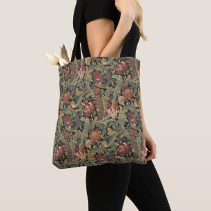 Rich Floral Tapestry Brocade Antique Victorian Tote Bag