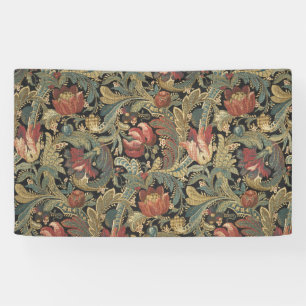 Rich Floral Tapestry Brocade Damask Banner