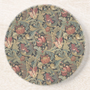 Rich Floral Tapestry Brocade Damask Coaster