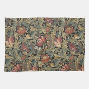 Rich Floral Tapestry Brocade Damask Kitchen Towel