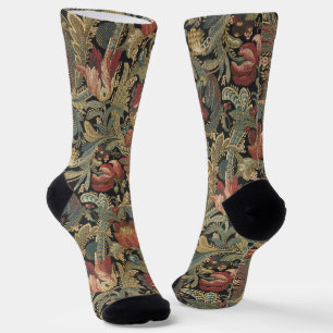 Rich Floral Tapestry Brocade Damask Socks