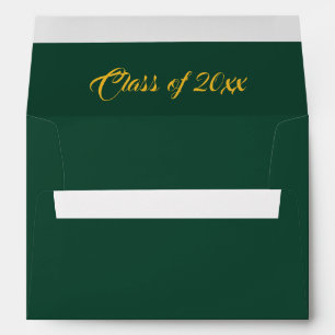 Rich Forest Green & Gold Typography Graduation Envelope