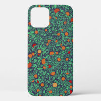 Rich fruit garden trees crown - vintage seamless p
