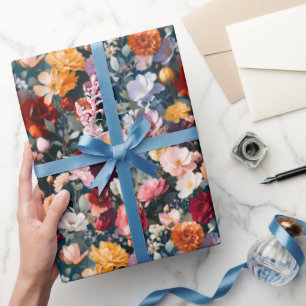 Rich Garden Bouquet — Editorial Colour Layering Wrapping Paper