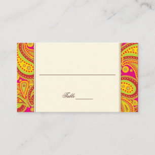 Rich Gold Paisley Pattern Party Table Seating Card
