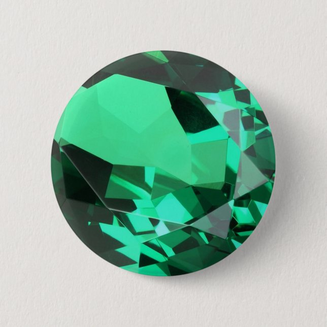 Rich green Emerald May birthstone 2 Inch Round Button (Front)
