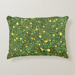 Rich Green Fruit Garden Trees Accent Pillow