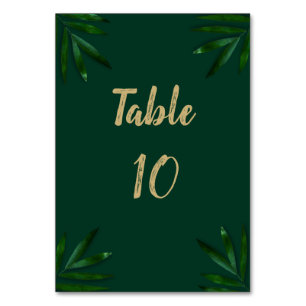 Rich Green Golden Table Number