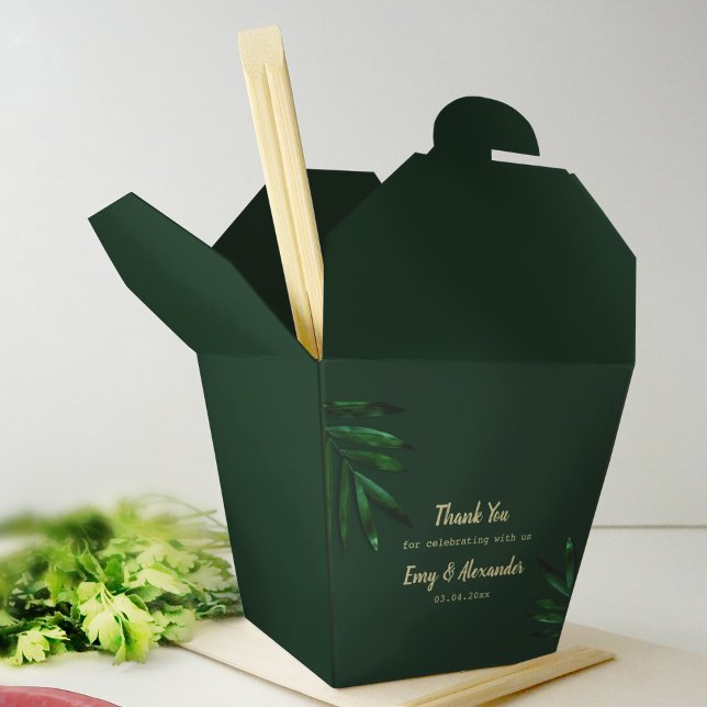 Rich Green Golden Theme Favour Boxes (Add contents on the return gift package )
