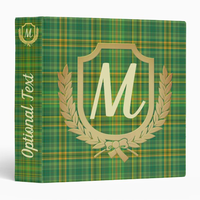 Rich Green Tartan (Plaid) Custom Binder (Front/Spine)